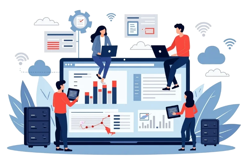 Ilustración sobre el desarrollo de soluciones web